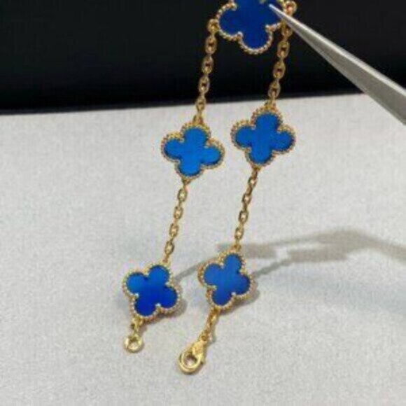 Authentic Van Cleef & Arpels 18K gold blue agate bracelet - Picture 7 of 8